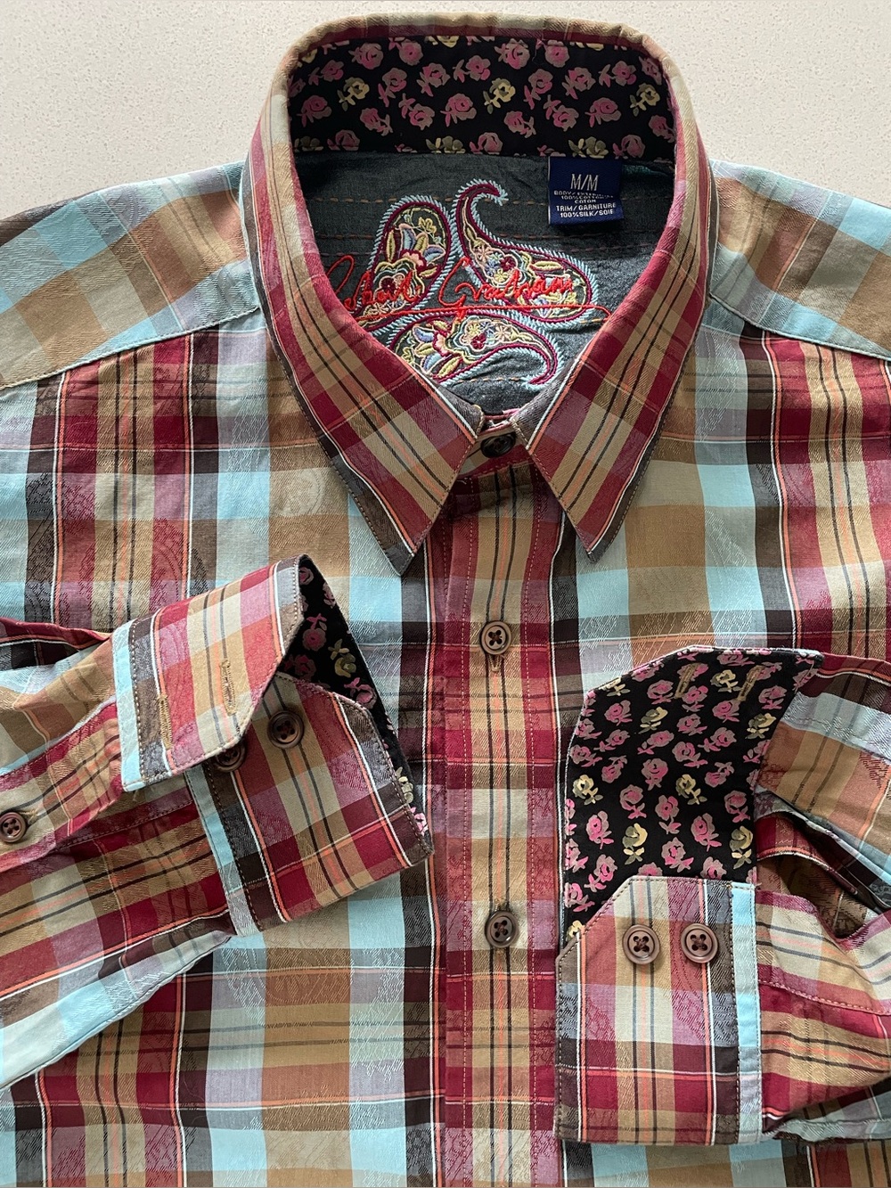Robert Graham - all cotton checkered shirt Size Medium